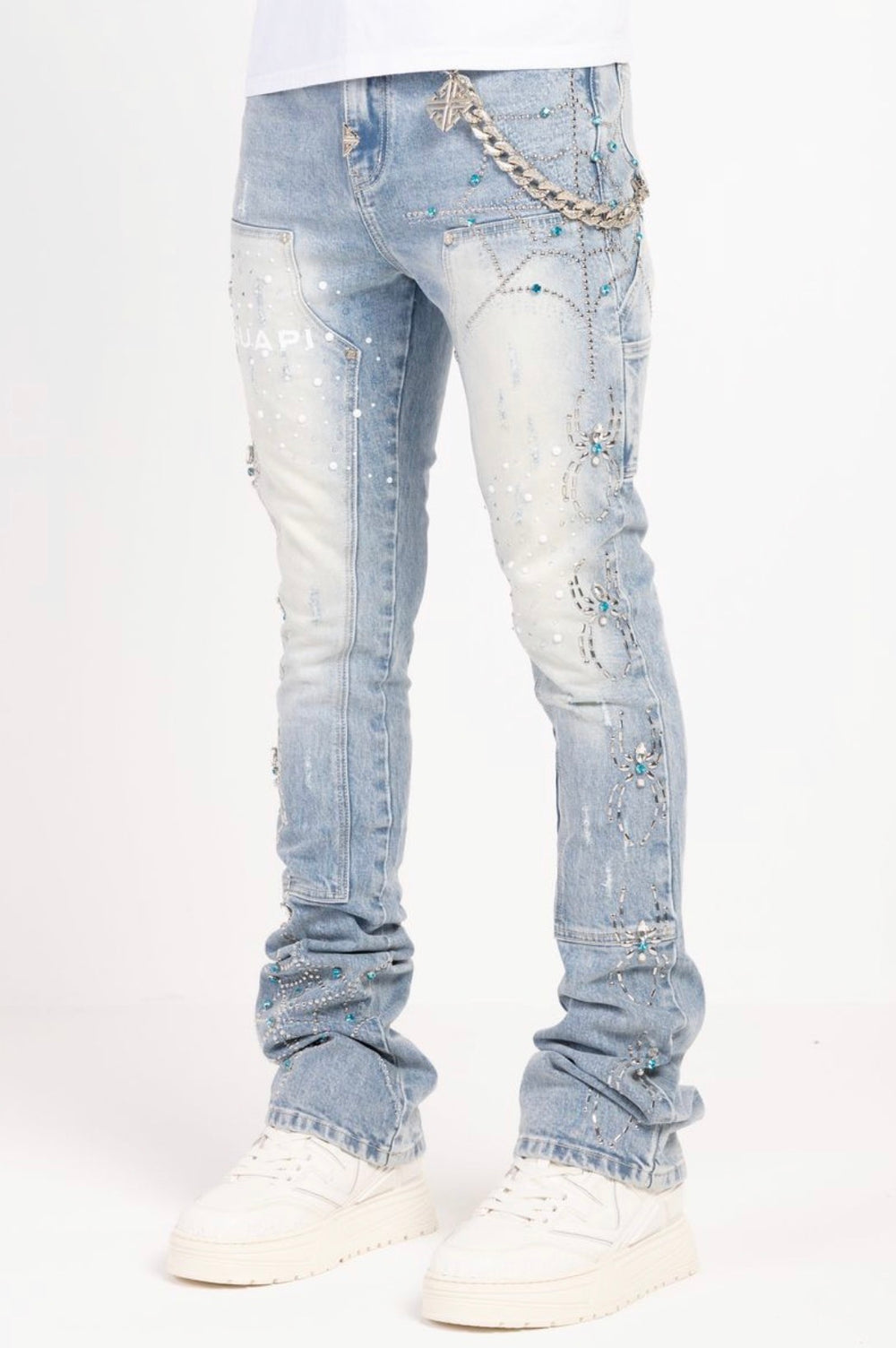 Aqua Blue Spider Jeans