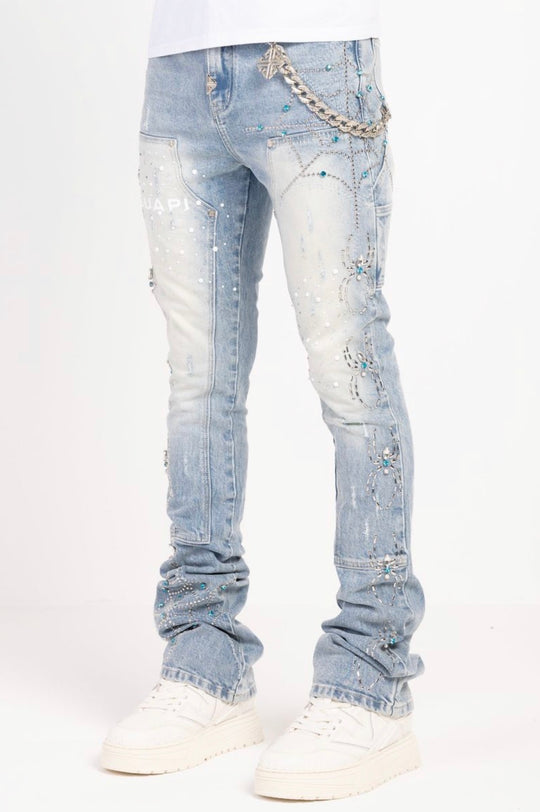 Aqua Blue Spider Jeans