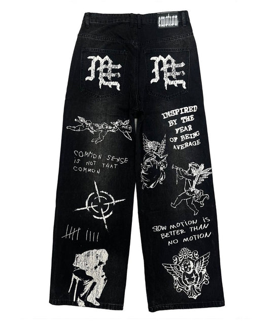 Black Canvas Baggy Jeans