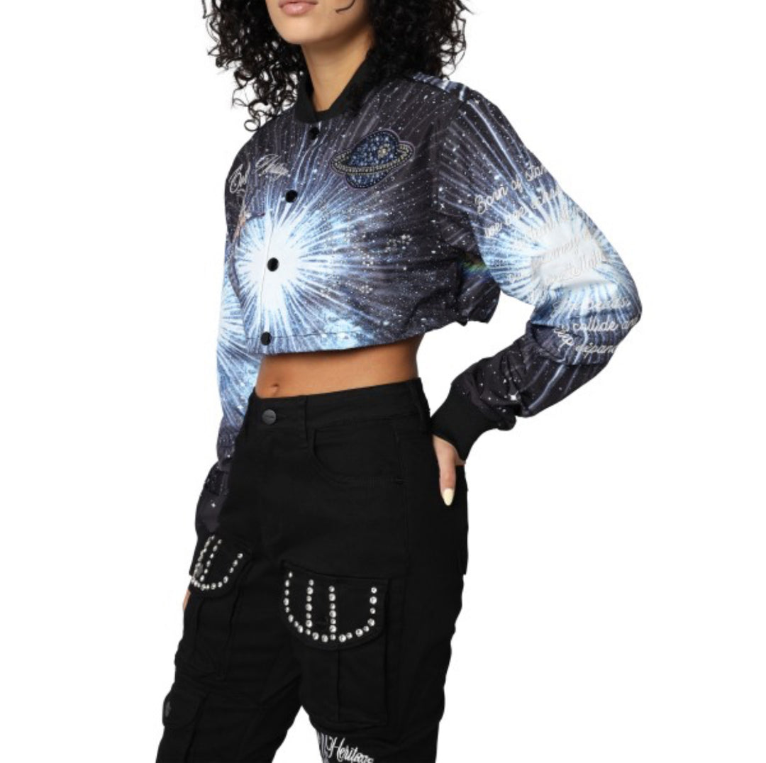 Nylon Embroidered Galaxy Jacket