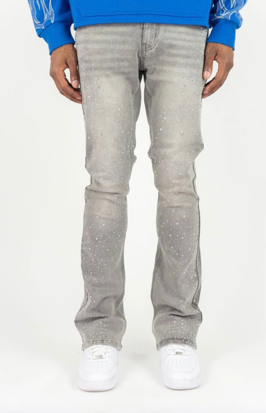 Rhinestone Stacked Jeans
