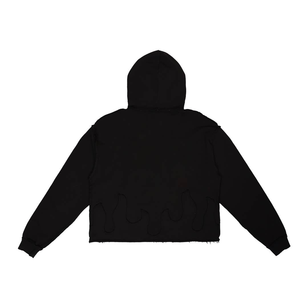 WAKE UP AND BE FIERCE STUD CROP HOODIE