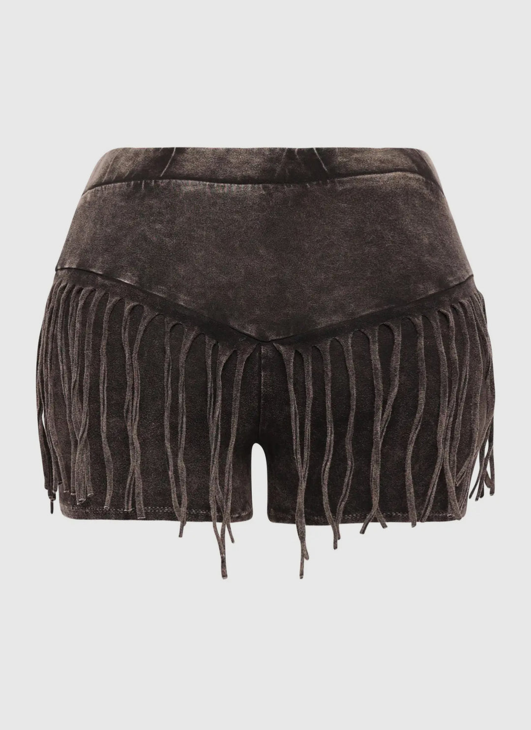 Mineral Wash Fringe Shorts Set