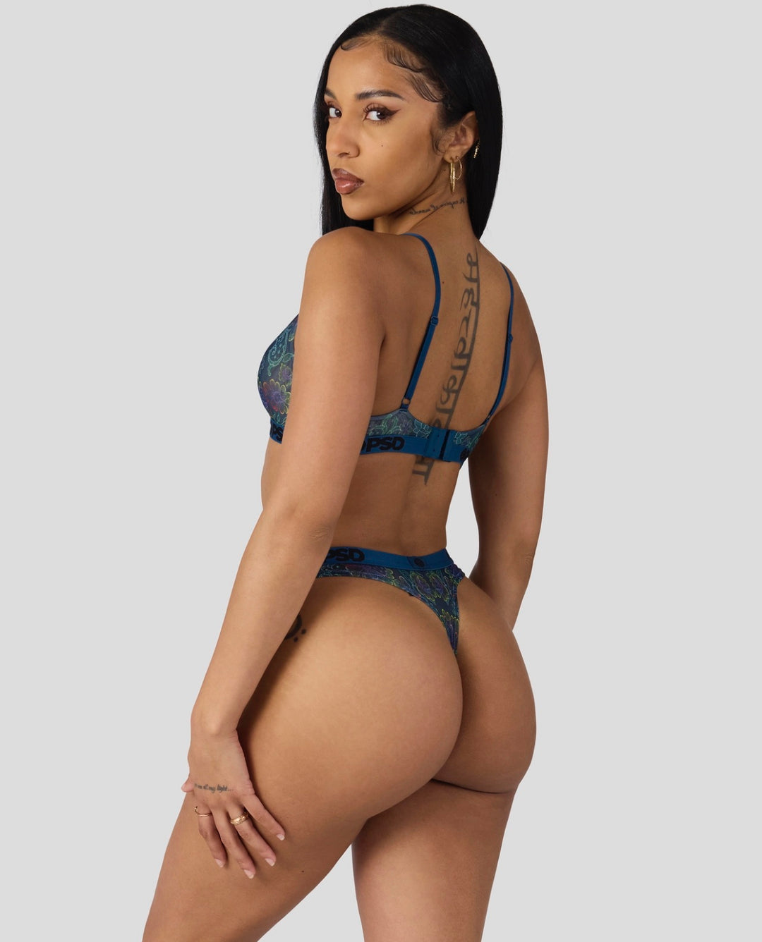 Floclr Blast Mesh Thong Set