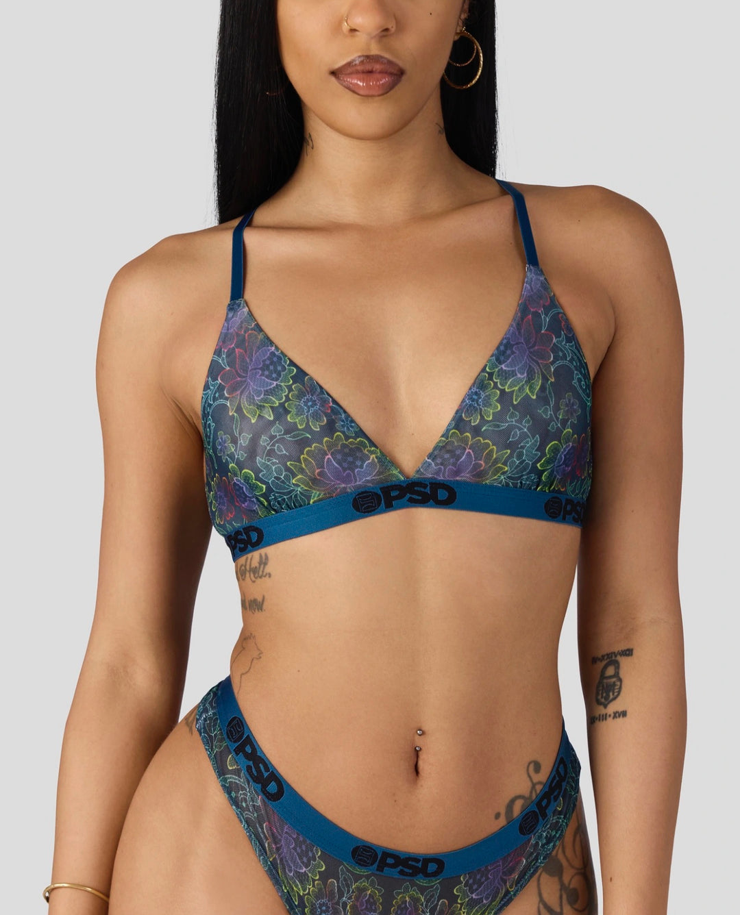 Floclr Blast Mesh Thong Set