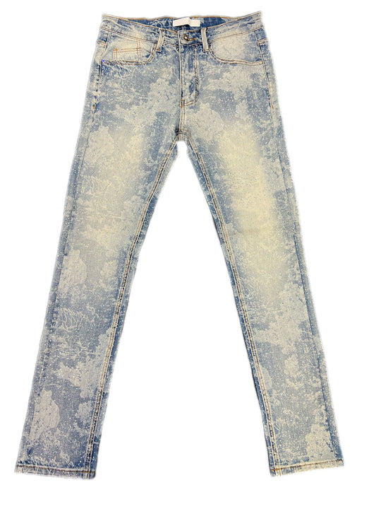 Blue Skinny Rhinestone Jeans