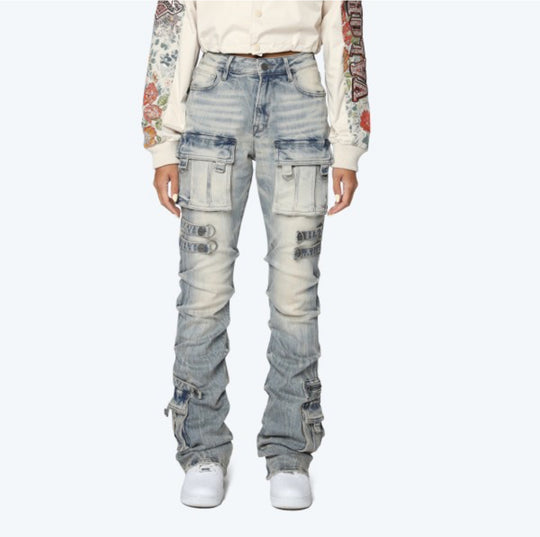 Cargo High Rise Stacked Jeans
