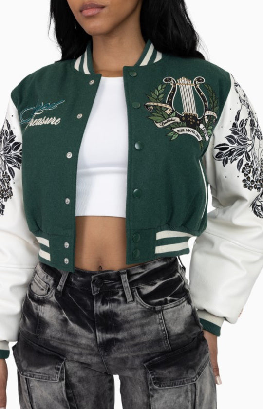 Embroidered Embellished Varsity Jacket