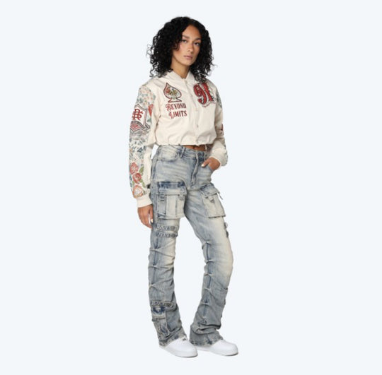 Cargo High Rise Stacked Jeans