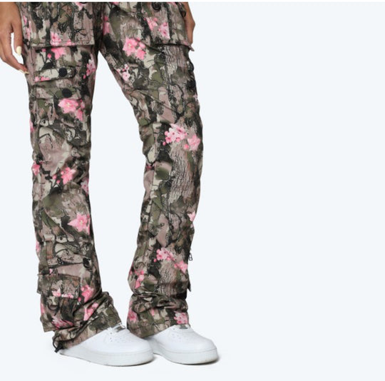 High Rise Camouflage Stacked Jeans