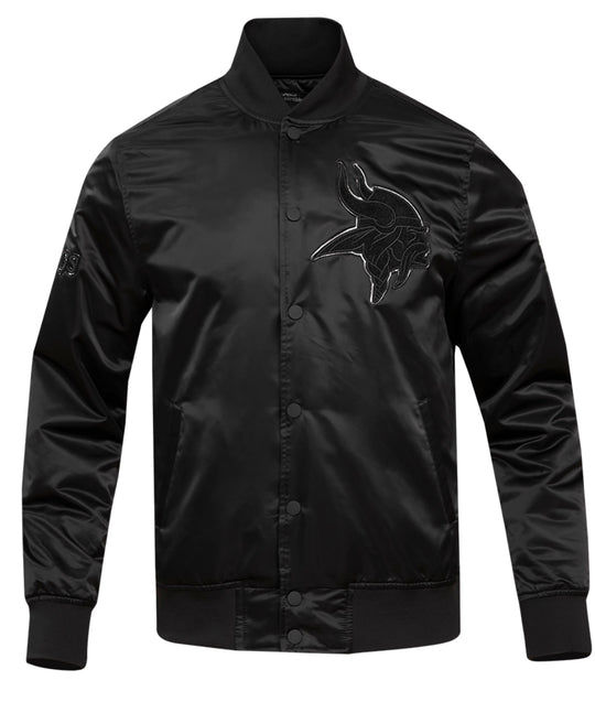 Minnesota Vikings Triple Black Satin Jacket
