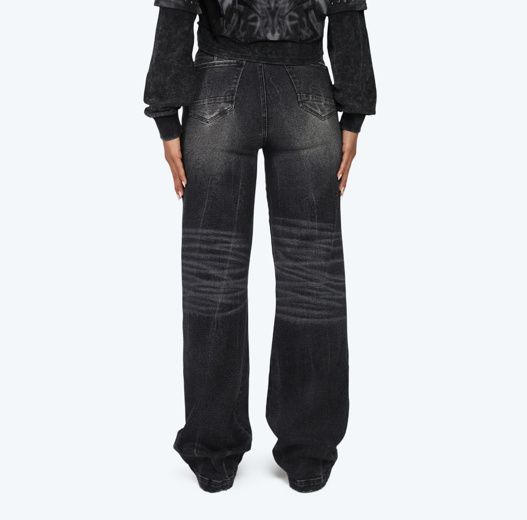 Eternal Cropped Hoodie Wide Leg Jean Set