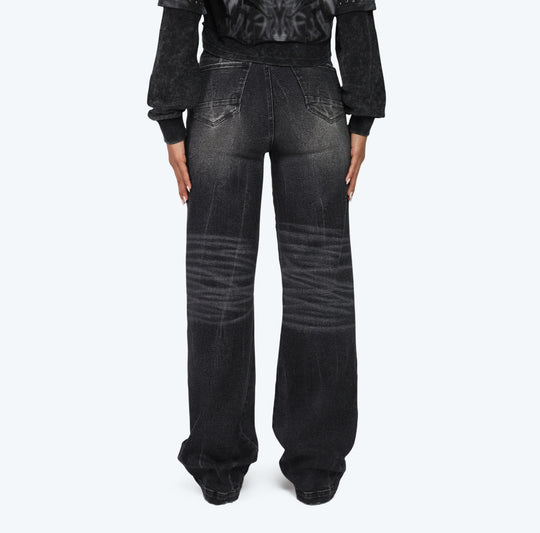 Eternal Cropped Hoodie Wide Leg Jean Set