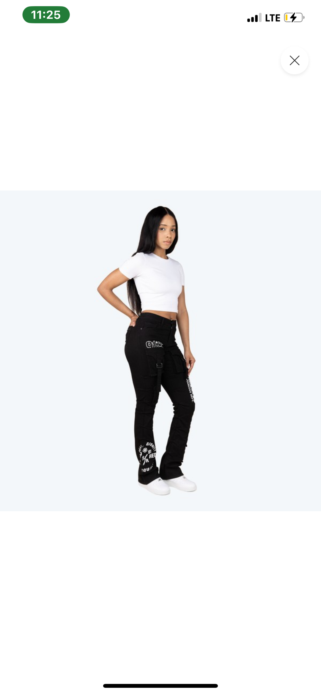 High Rise Printed Stack Twill Pants