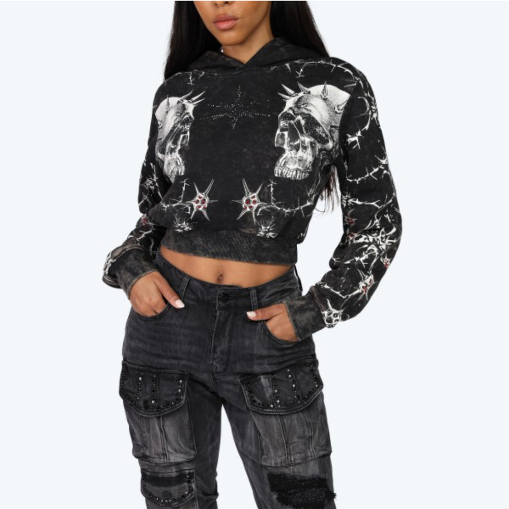 Dystopia Cropped Hoodie