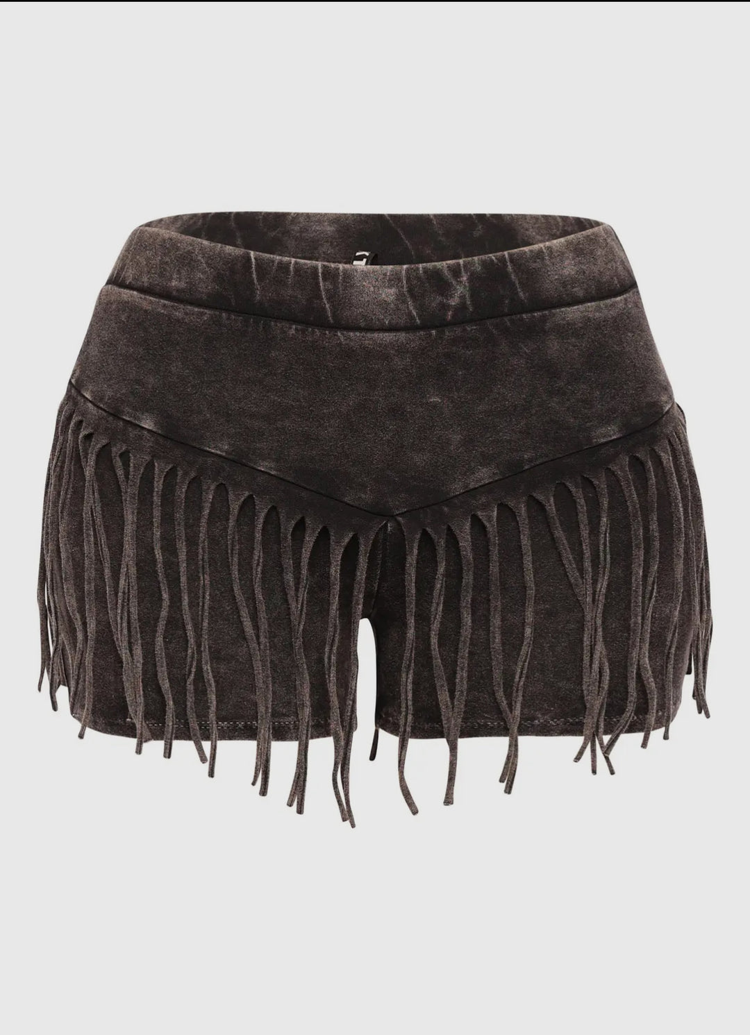 Mineral Wash Fringe Shorts Set