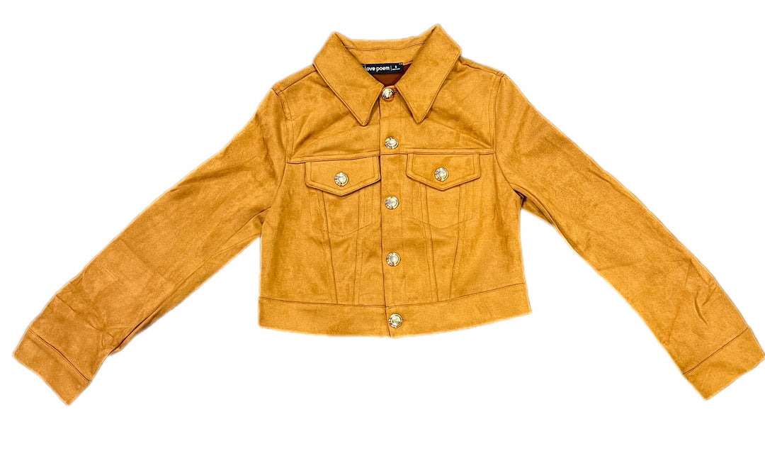 Suede Button Up Biker Jacket