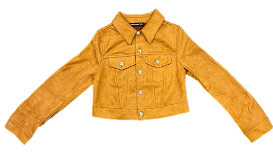 Suede Button Up Biker Jacket
