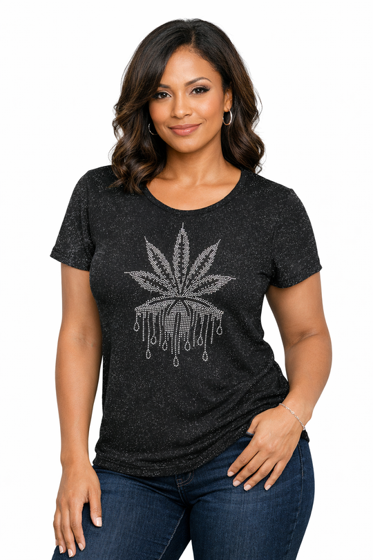 Shinny Pot Leaf Shirt