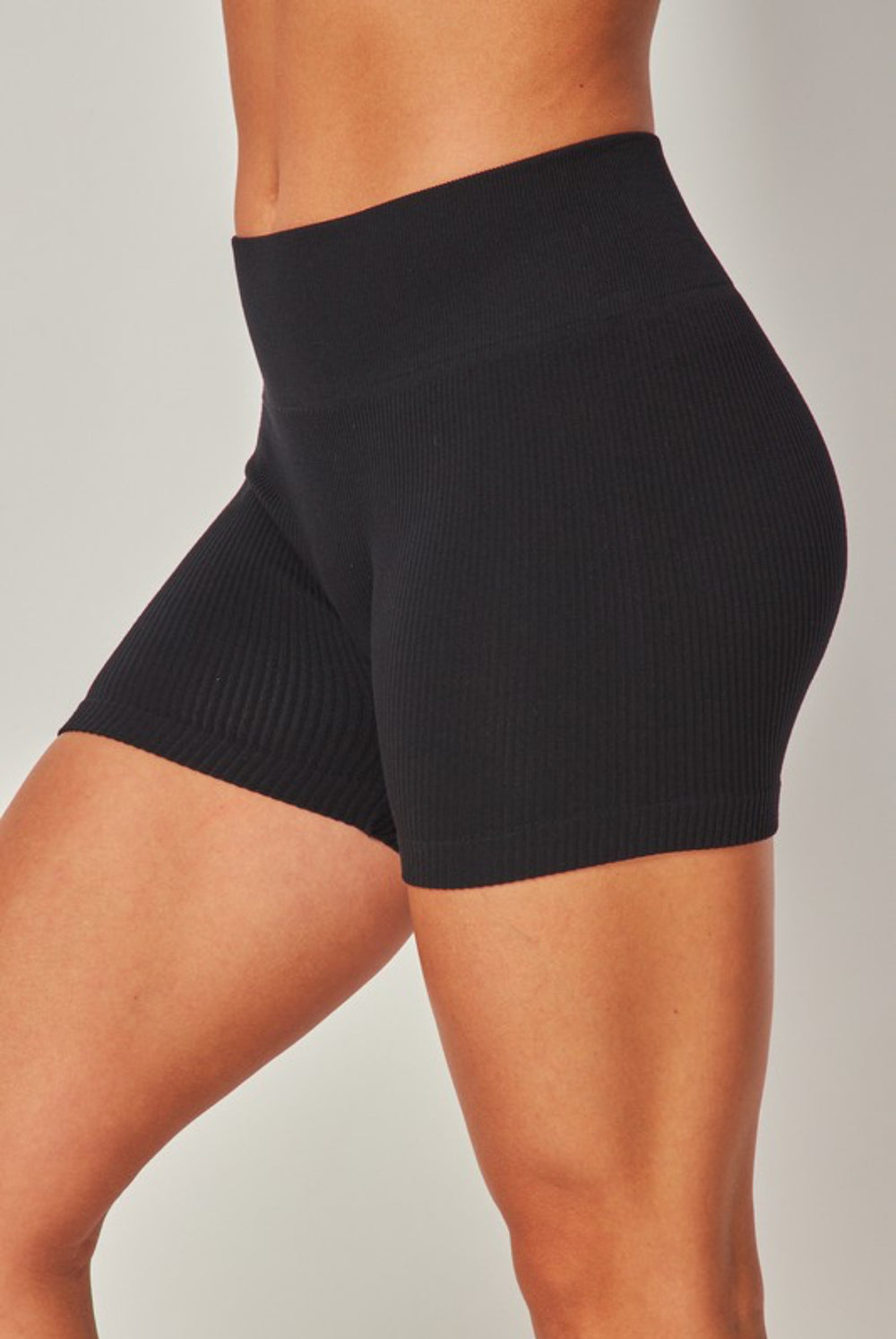 Seamless Ribbed Shaping Mini Shorts