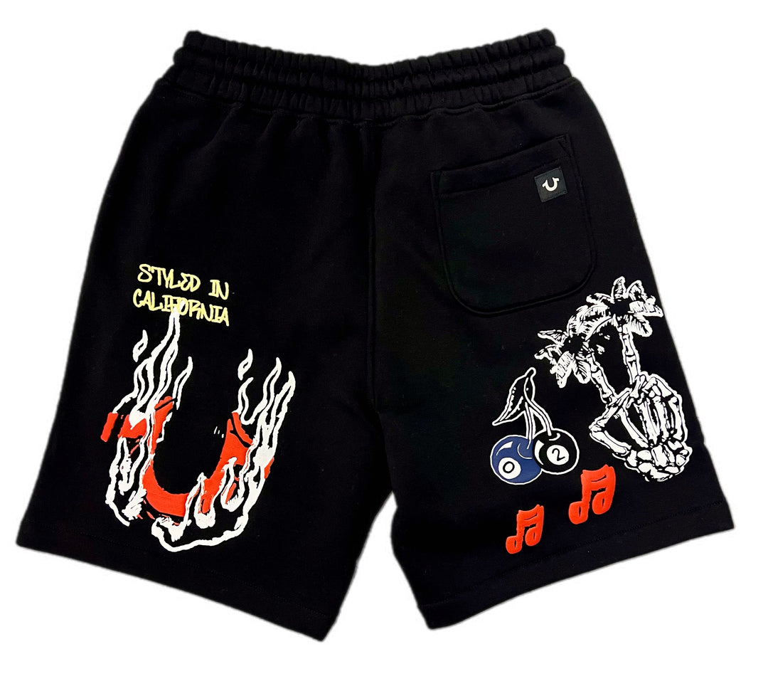True Religion Sketched Fleece Hoodie & Shorts