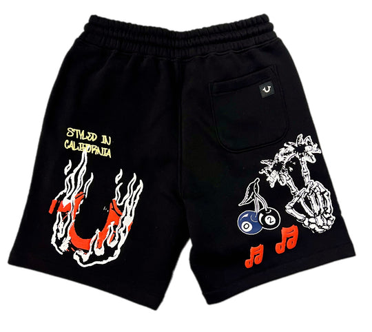 True Religion Sketched Fleece Hoodie & Shorts