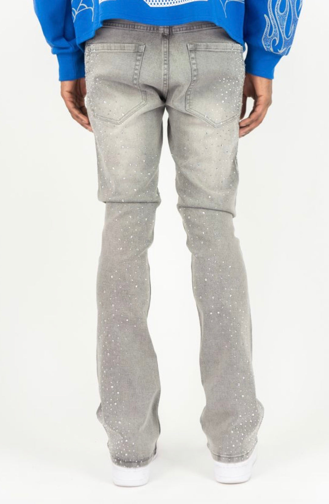 Rhinestone Stacked Jeans