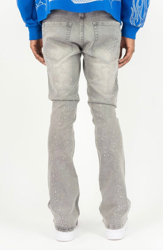 Rhinestone Stacked Jeans