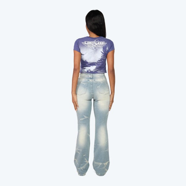 Race Car Rhinestone Fitted Cropped T-Shirt