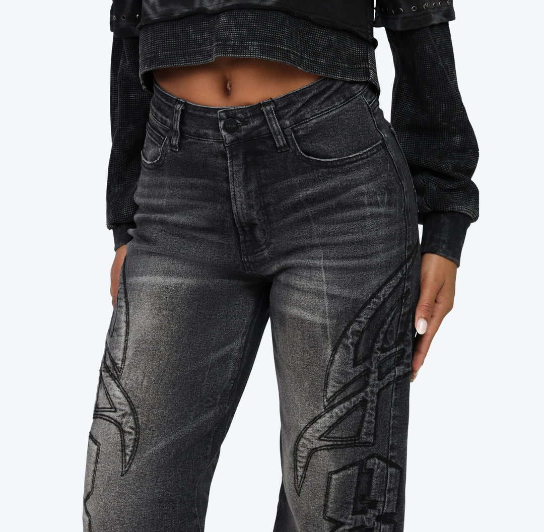 Eternal Cropped Hoodie Wide Leg Jean Set