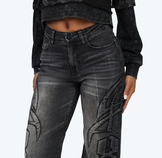 Eternal Cropped Hoodie Wide Leg Jean Set