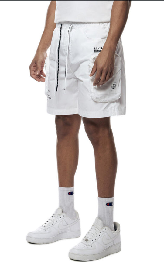SECRET FILES PRINTED NYLON UTILITY SHORTS (MULTIPLE COLORS)