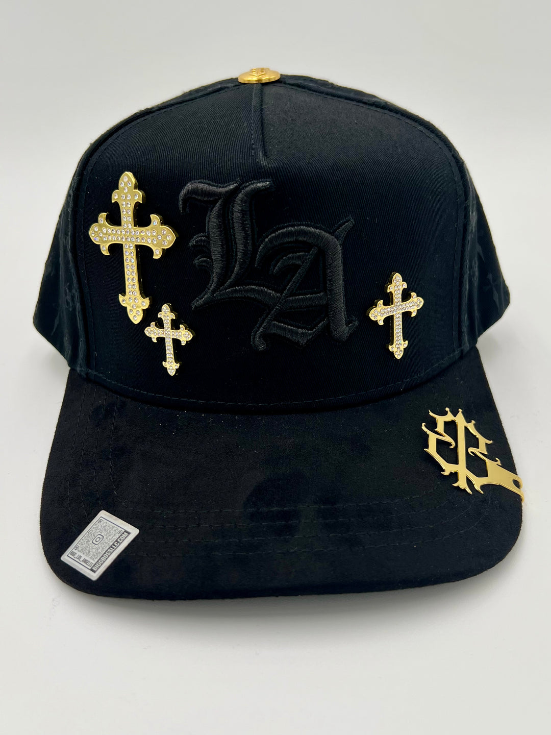 Black & gold LA snapback hat