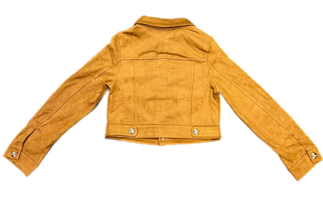 Suede Button Up Biker Jacket