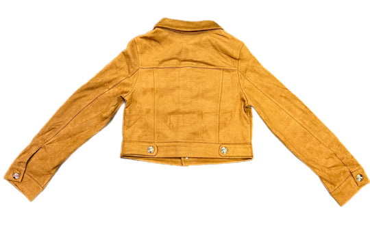 Suede Button Up Biker Jacket