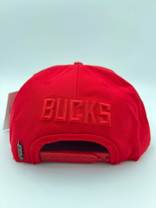 Milwaukee Bucks triple red snapback hat
