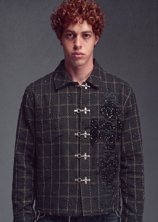 Obsidian Black Grid Blessing Shirt