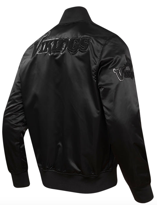 Minnesota Vikings Triple Black Satin Jacket