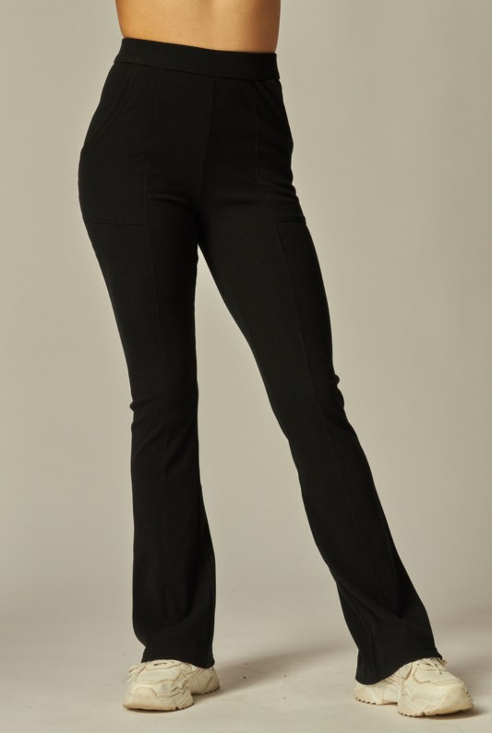 Micro Ribbed High Waist Pants