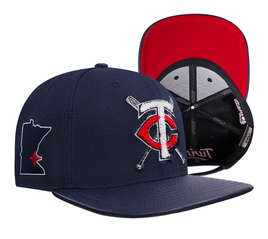 Minnesota Twins mashup wool leather snapback hat