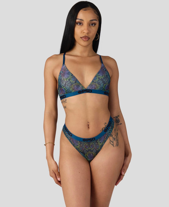 Floclr Blast Mesh Thong Set