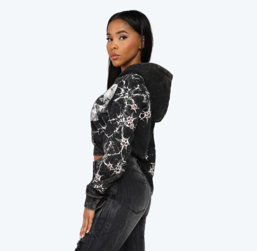 Dystopia Cropped Hoodie