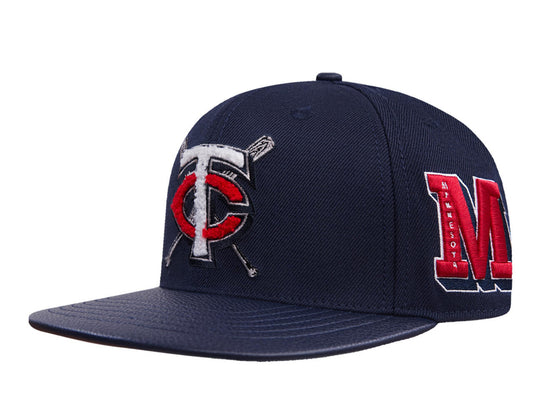 Minnesota Twins mashup wool leather snapback hat