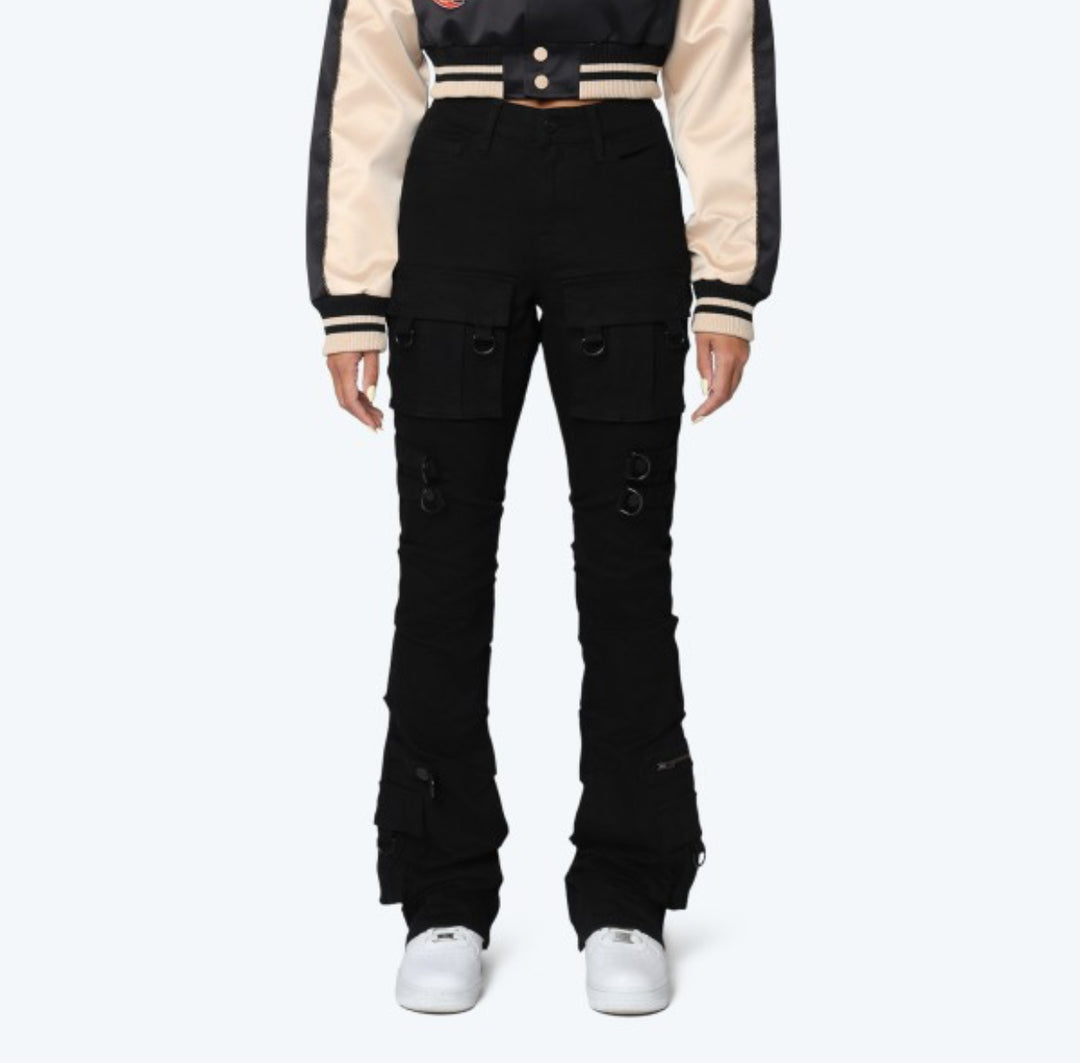 High Rise Side Pinched Stacked Jeans