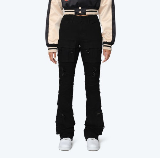 High Rise Side Pinched Stacked Jeans