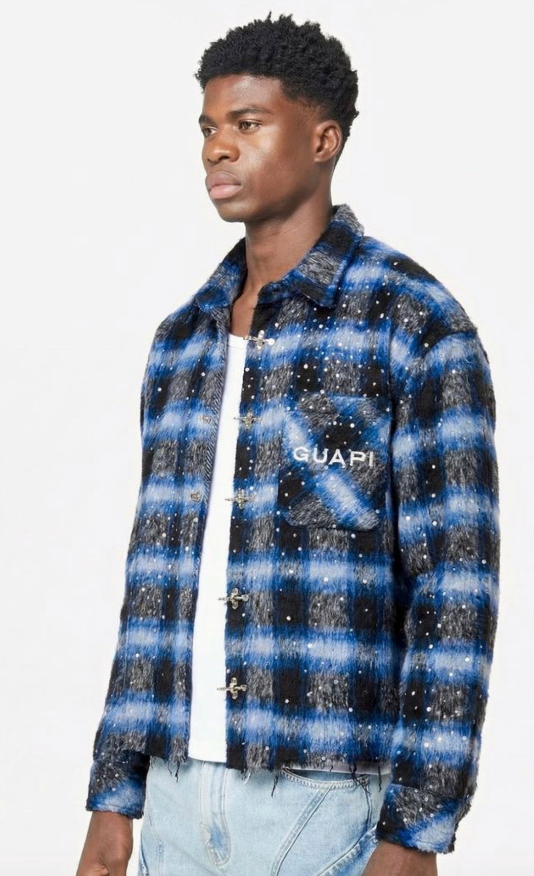 Midnight Sky Cropped Flannel