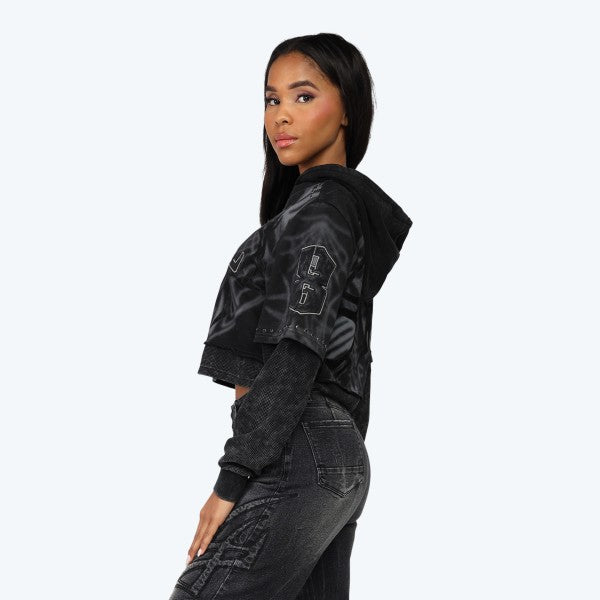 Eternal Cropped Hoodie Wide Leg Jean Set