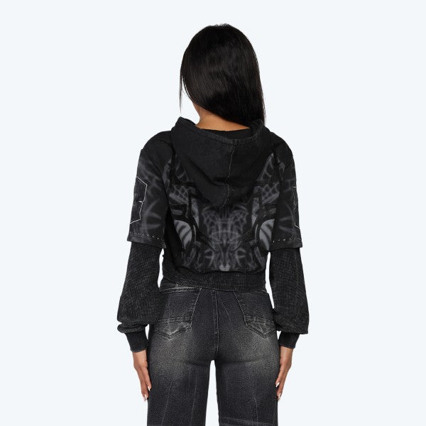 Eternal Cropped Hoodie Wide Leg Jean Set