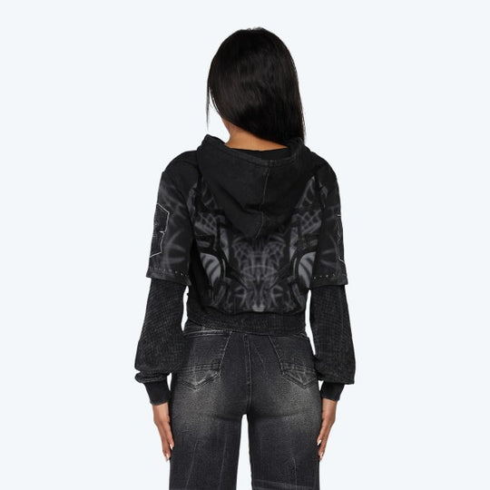 Eternal Cropped Hoodie Wide Leg Jean Set