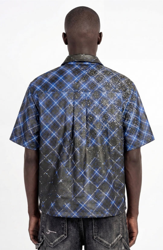 Blue Voltage Leather Shirt